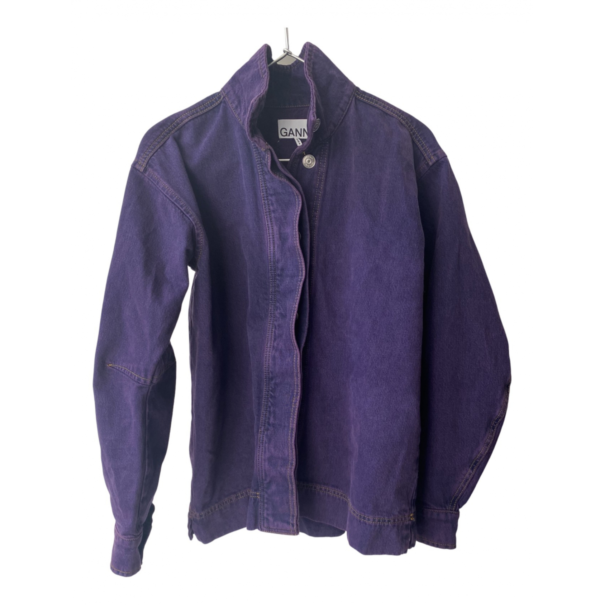 Jacket Ganni Purple size 32 FR in Denim 